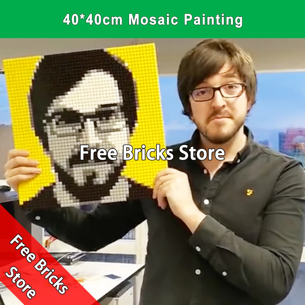 

50*50 Plate 40cm Mosaic Painting Personal Head Portrait Design Build yourself Compatible Legoness MOC Set Avatar Building Blocks