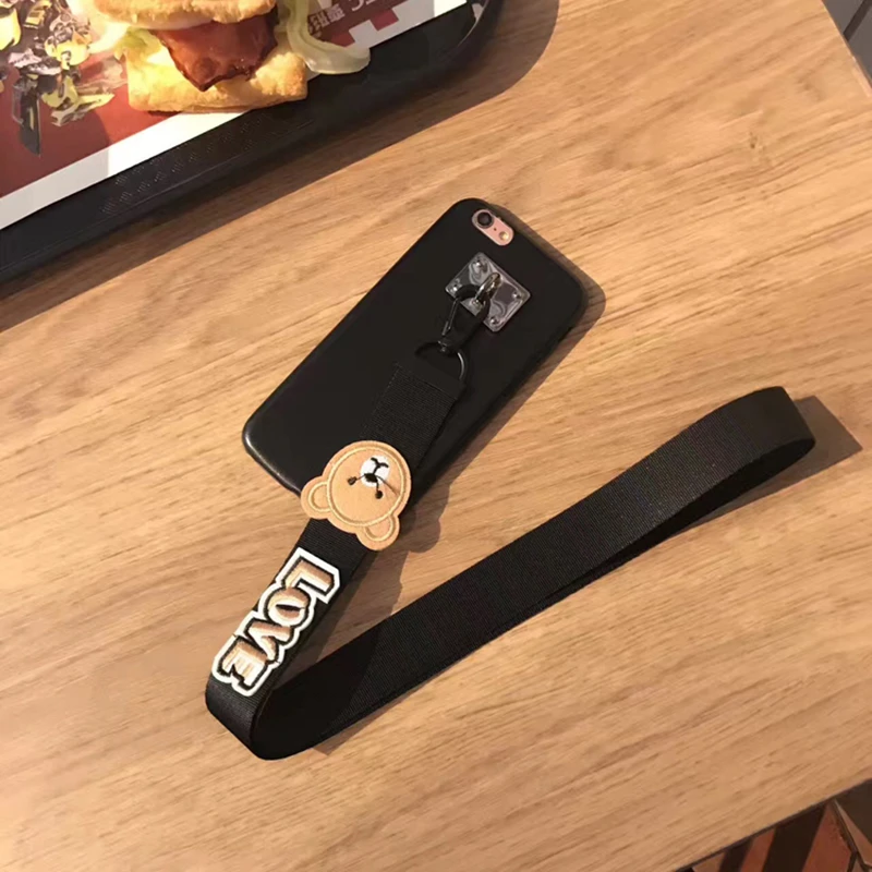 Aoweziic South Korea LOVE bear X XR XS MAX mobile phone shell sheepskin For iPhone6s 7 8plus soft shell lanyard coat female XS