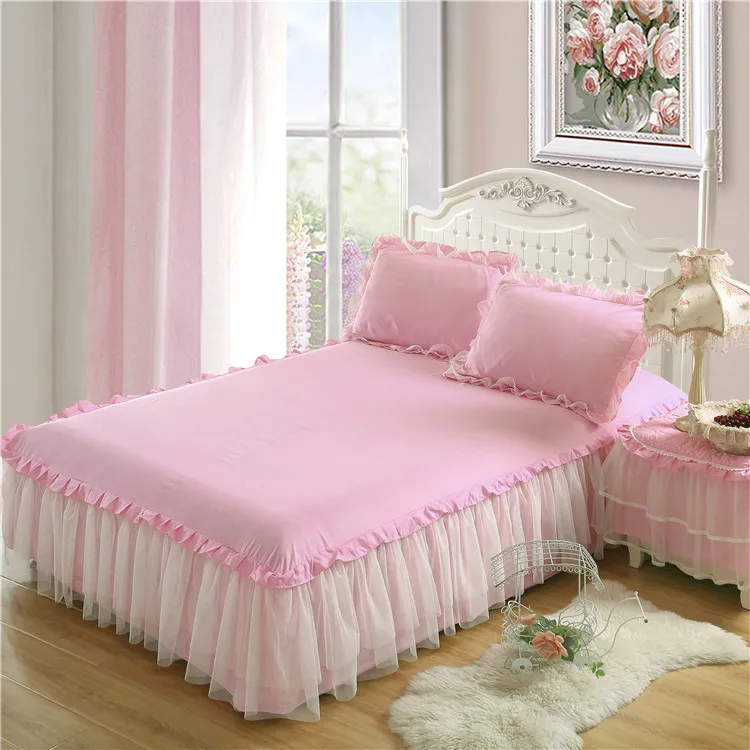 color 6 Dreampatar 1 шт. кружевное постельное покрывало+ 2 шт. наволочки комплект постельного белья постельное белье для принцессы простыни покрывало кровать для девочек покрывало BY150A - Цвет: color 6