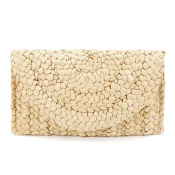 

2019 New Fashion Lady Women Summer Lovely Retro Straw Woven Rattan Knitted Handbag For Key Money Beach Long Bag Clutch