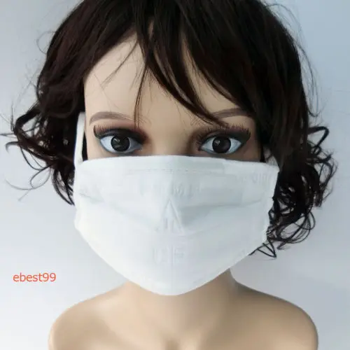 10pcs White Cotton Fabric Face mask washable Anti-Dust Anti-Flue