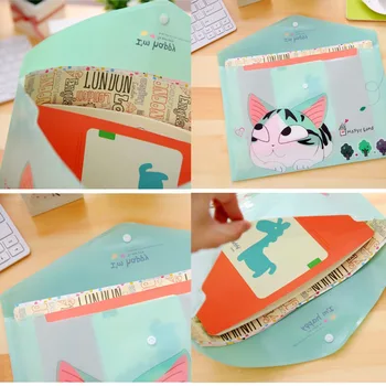 

Cute Cheese Cat PVC A4 File Folder Document Filing Waterproof PVC Bag Stationery Bag