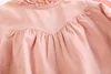 2022 NEW Autumn Quality Long Sleeve Cotton Linen Children Sweet Pink Green Color Baby Children Kids Girls Dress Cute Clothes ► Photo 3/5