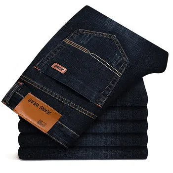 

Jantour Men's Fashion cotton Jeans Business Casual Stretch Slim black Jeans Classic Trousers Denim Pants Male Large size 28-40