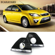 Cheap ECAHAYAKU 1set 12V waterproof Daytime Running Light DRL Fog lamp with fog hole for Ford Focus Hatchback 2009 2010 2011 2012 2013 Cheap ECAHAYAKU 1set 12V waterproof Daytime Running Light DRL Fog lamp with fog hole for Ford Focus Hatchback 2009 2010 2011 2012 2013