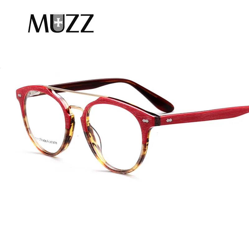 

Acetate Eyeglasses Frame Glasses Men Transparent Lens NEW Italy Design Myopia Spectacles Women Double Bridge Optical Eyewear