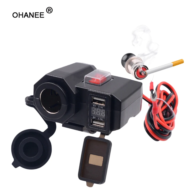 OHANEE мотоциклетное Зарядное устройство USB для телефона 12 В/24 В разъем