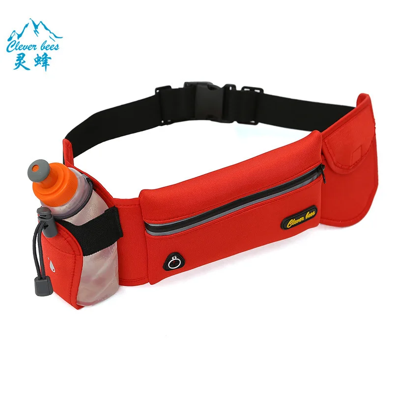 Orange red Многофункциональный с карманом для фляжки Невидимый для мужчин и женщин Фитнес Повседневная сумка для бега мобильные чехлы для телефона поясная сумка B193 - Color: Orange red
