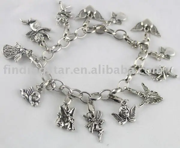 5 шт. тибетские серебряные браслеты шармы с ангелом Феи #20001|charm bracelet|bracelet braceletbracelet