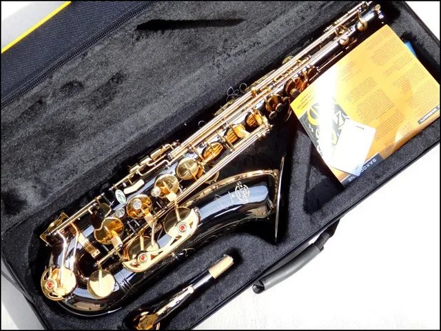 Cheap Wholesale Very good gift Reference 54 tenor Saxophone Black Nickel the gold Saxofon high F #