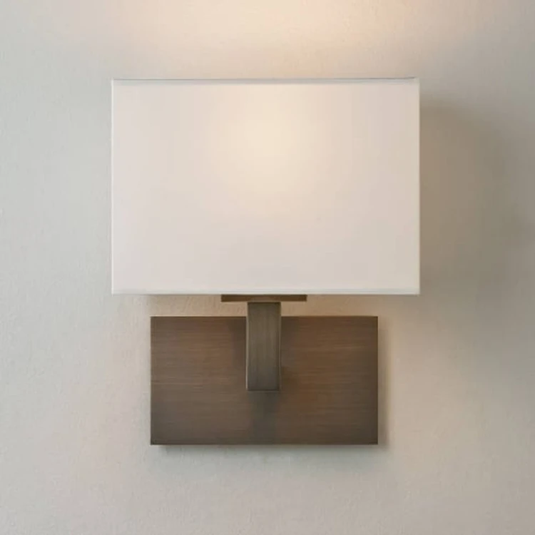 led Antique Wall Sconce Lights for Hotel Guest Room American Style Square Shade Wall Lamp For Living Room Bedroom Bedside Lamp