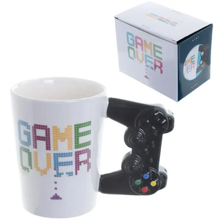 

1Pc Game Over Coffee Mug 3D Game Controller Handle Office Coffee Ceramic Cup Mug Nerd Mug Gameboy Gamer Gift PS4