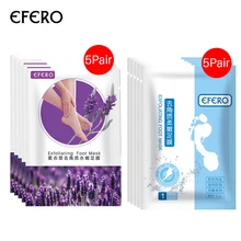 EFERO 10 пар отшелушивающая маска для ног отличные кутикулы удаляет отбеливающие ноги красота уход за кожей для педикюра увлажняющая маска для ног