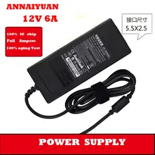 O envio gratuito de alta qualidade preto 235g 72 W laptop de alimentação 12 V 6 Uma fonte de alimentação do interruptor do monitor adaptador de energia do notebook fornecer