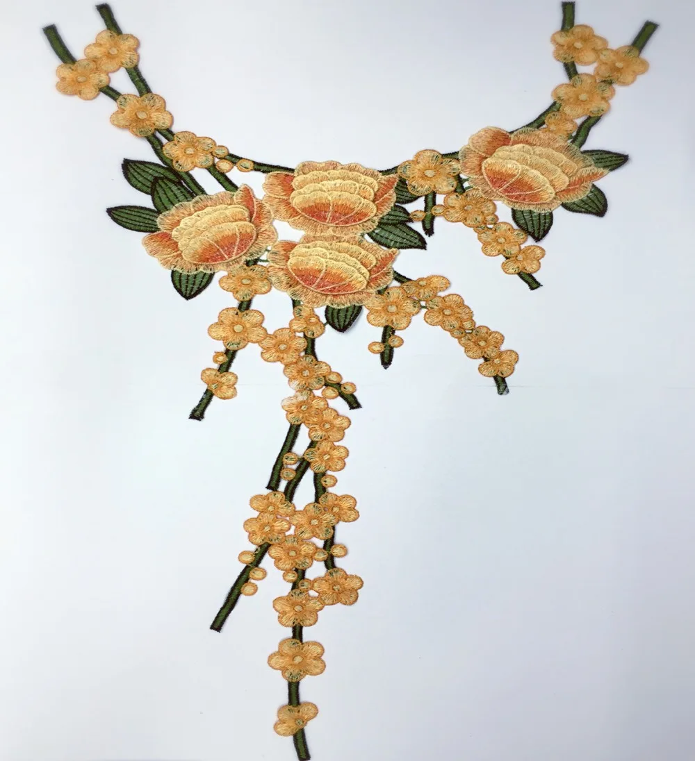 New Embroidery Beautiful Flower Lace Neckline Fabric DIY Collar Lace