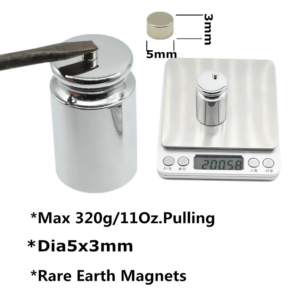 100 шт. 5x3 сильный неодимовый магнит постоянный N35 NdFeB супер мощный маленький круглый Магнитный Магнит на холодильник диск 5 мм x 3 мм