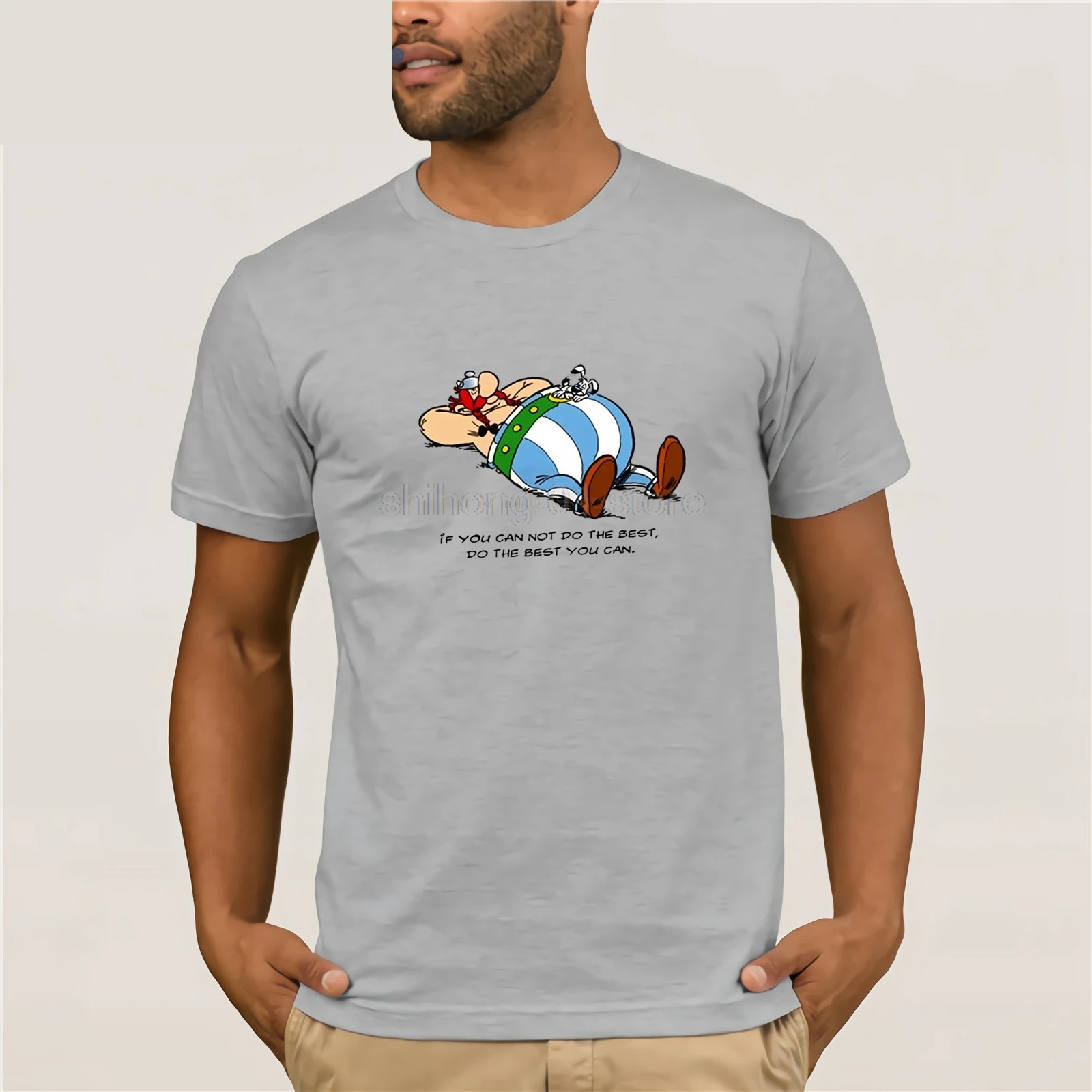 

Asterix Obelix Nap Do The Best Men's Premium T-Shirt Cotton T-shirt