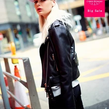 Модная брендовая Осенняя Женская Короткая кожаная куртка с милым буквенным принтом, черная мотоциклетная куртка на молнии, wj1211