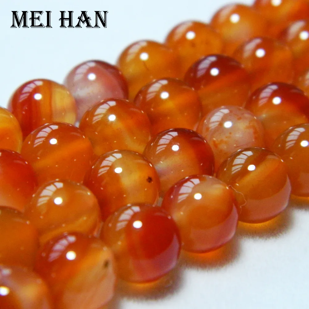 

Meihan Wholesale (2 strands/76g/set) Natural Red carnelian 8mm round loose beads For DIY jewelry