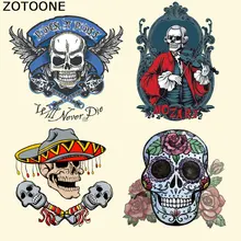 ZOTOONE утюжок на теплопередачи патчи для одежды мода череп цветок Патчи DIY полосы аппликация на футболку пользовательские наклейки E