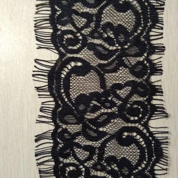 

3 Meter / lot Sewing Accessories Eyelashes Lace Trim Flower Black White Fabric Wedding Dress Decoration Diy 7.5cm wide LT012