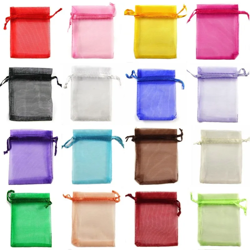 

500pcs Wholesale 11*16cm Drawstring Organza Jewelry and Snack Bags & Pouch Wedding and Christmas Gift Candy Packaging bag B144