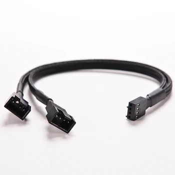 

PWM To Dual PWM Computer Case Fan Power Sleeved Y-Splitter Adapter Cable 26.2cm Computer Case Fan Power Cable 4Pin