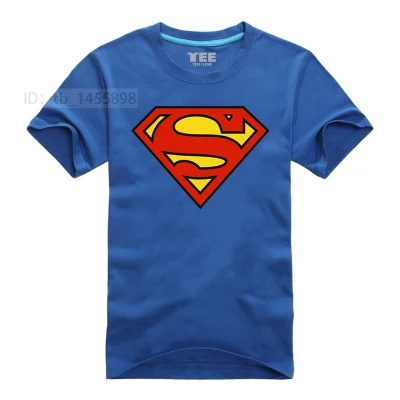 Футболка с Суперменом, 7 цветов, мультяшный комикс, Супергерой, мужские футболки, гик, футболка - Цвет: blue