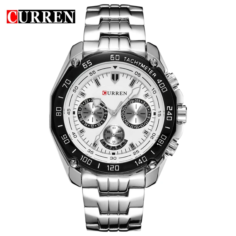 Curren Часы мужские quartzwatch relogio masculino роскошные военные наручные часы модные повседневные водонепроницаемые армейские спортивные часы - Цвет: white