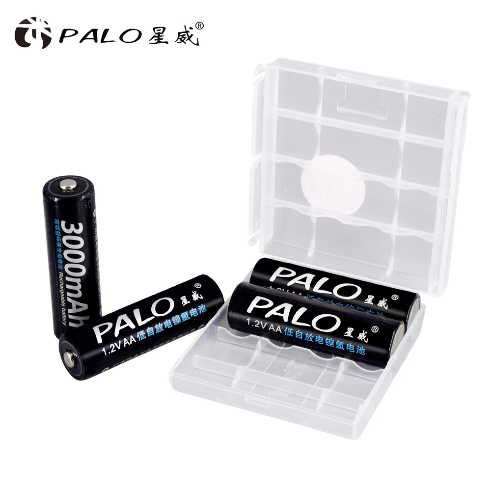 PALO 8 шт. AA 3000mAh Ni-MH 1,2 V перезаряжаемые батареи aa аккумулятор с ЖК-дисплеем смарт-зарядное устройство