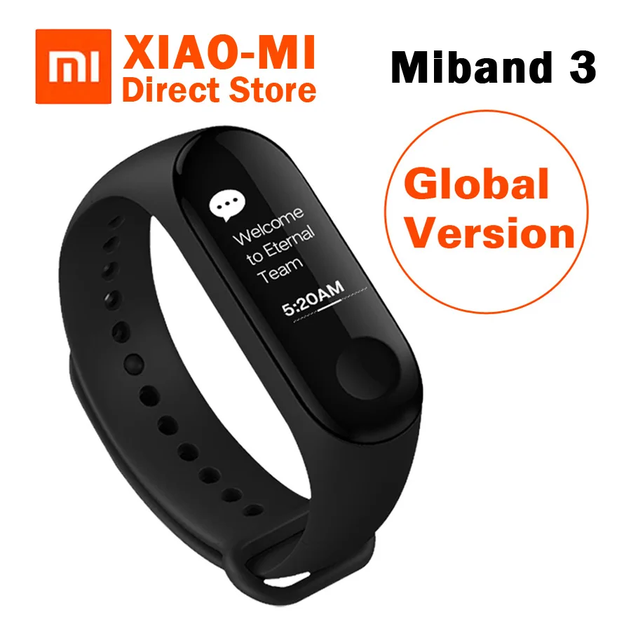 [Глобальная версия] Оригинальный Xiaomi miband 3 mi band монитор сердечного ритма