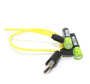 

10pcs/lot ZNTER 1.5V AAA 400mah li-polymer li-ion lithium rechargeable battery USB battery with USB charging line