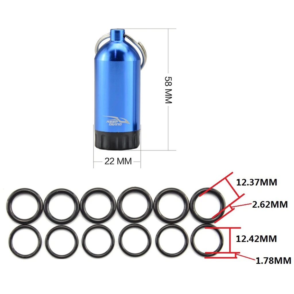 Mini Aluminum Scuba Dive Diving Tank Keychain with 12 O Rings and Brass Pick Swimming Diving Water Sports SCUBA Snorkeling