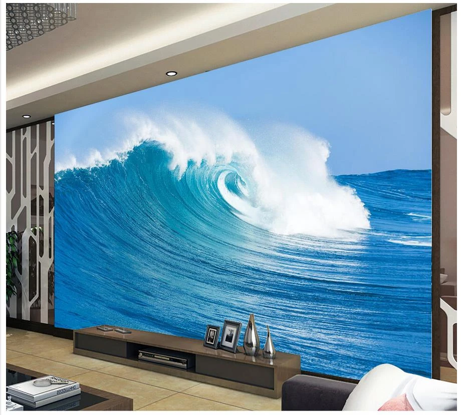 3d立体壁紙家の装飾波サーフフレスコ画モダンなリビングルームの壁紙 3d Stereoscopic Wallpaper Living Room Wallpaperroom Wallpaper Aliexpress