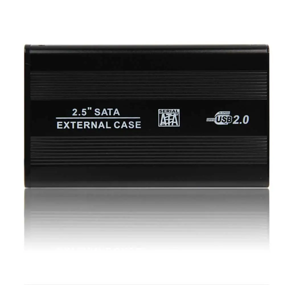 SHUOLE 2.5 Inch HDD External Enclosure Case Metal External Storage Box for Sata to USB 2.0 Hard Drive Disk with USB Cable SHUOLE 2.5 Inch HDD External Enclosure Case Metal External Storage Box for Sata to USB 2.0 Hard Drive Disk with USB Cable
