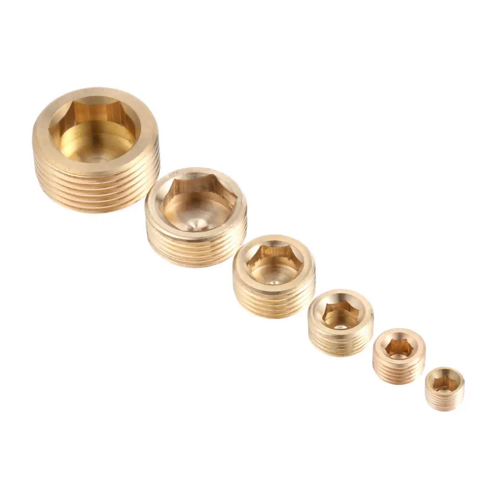 Brass 1//8/" 1//4/" 3//8/" 1//2/" NPT Brass Internal Hex Thread Socket Pipe Plug`US