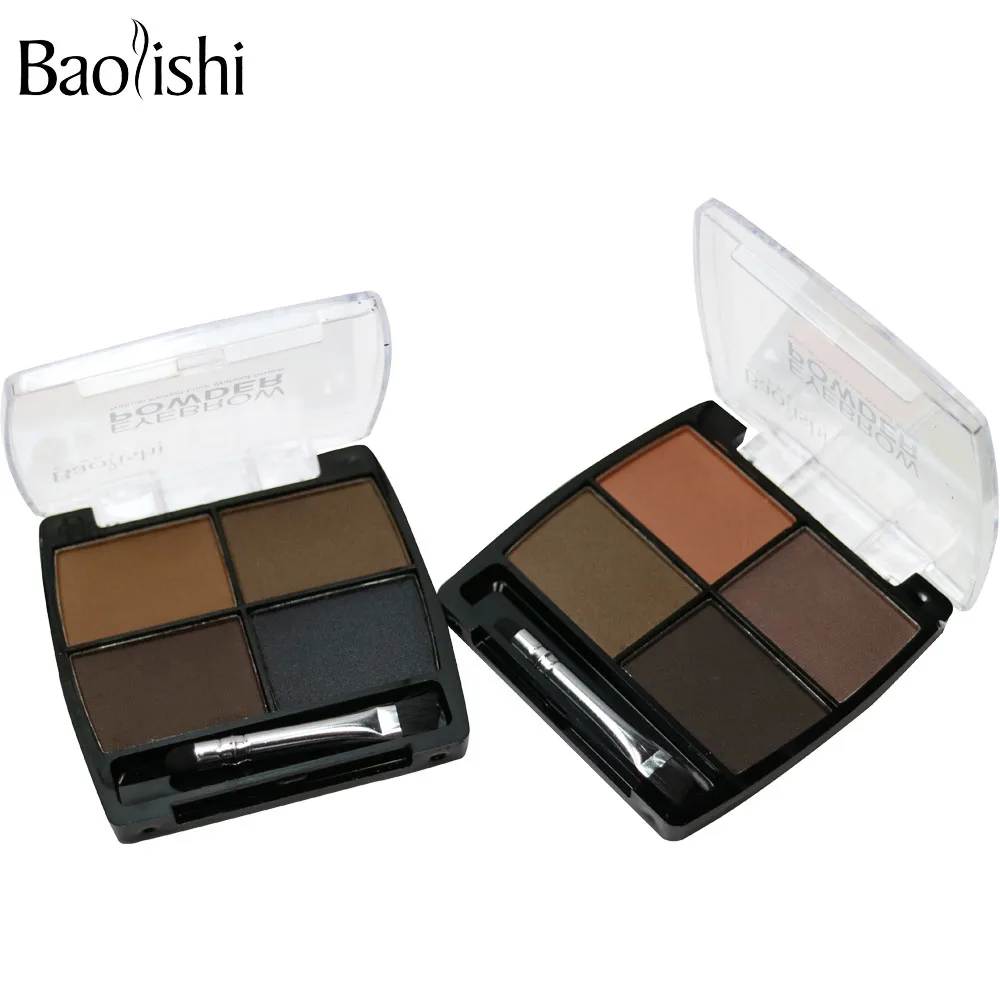 

baolishi 4 Color Hot Sale Professional Eyebrow Makeup Natural Long-lasting Eye brow Powder + Eyebrow Palette Cosmetic Tool