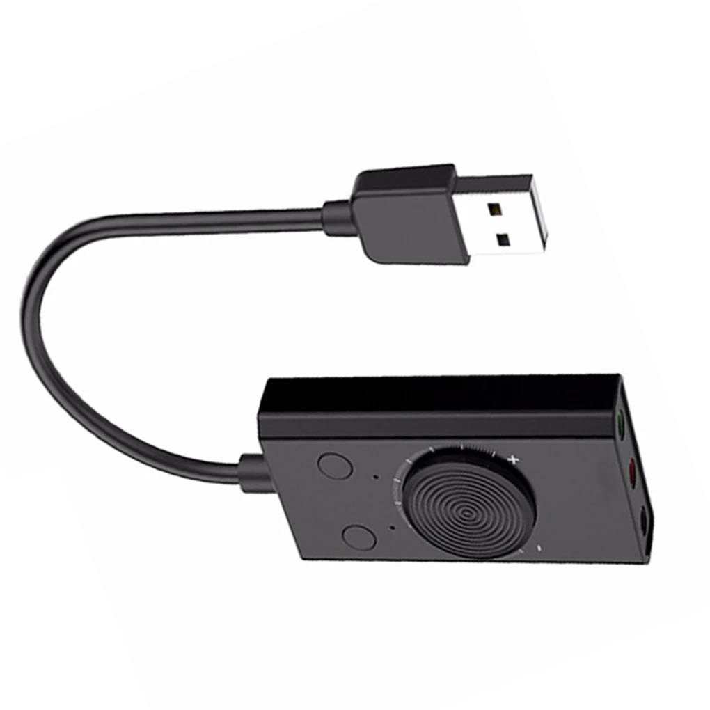 Портативный USB внешняя звуковая карта Микрофон Наушники типа «два-в-одном» для 3-Порты и разъёмы Выход регулируемый объем аудио адаптер