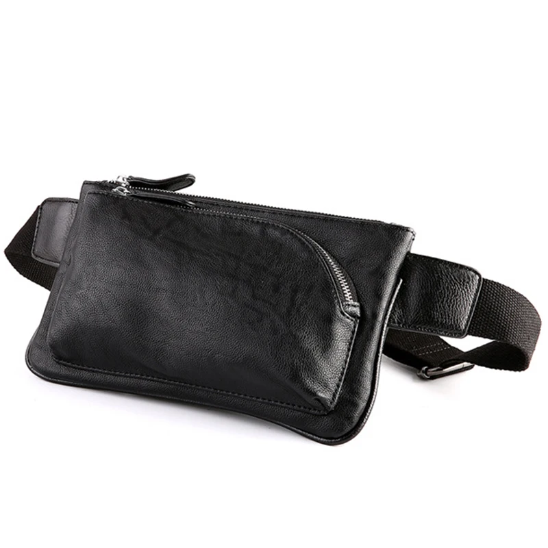 Leather Waist Packs Men Fanny Pack Belt Bag Phone Pouch Bags Travel Waist Pack Male Small Cross Body Chest Shoulder Bags Casual