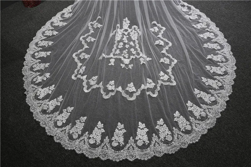 Wedding veil voile mariage 3m Width White Ivory bridal veil velo novia bride veil wedding veils with comb wedding accessories