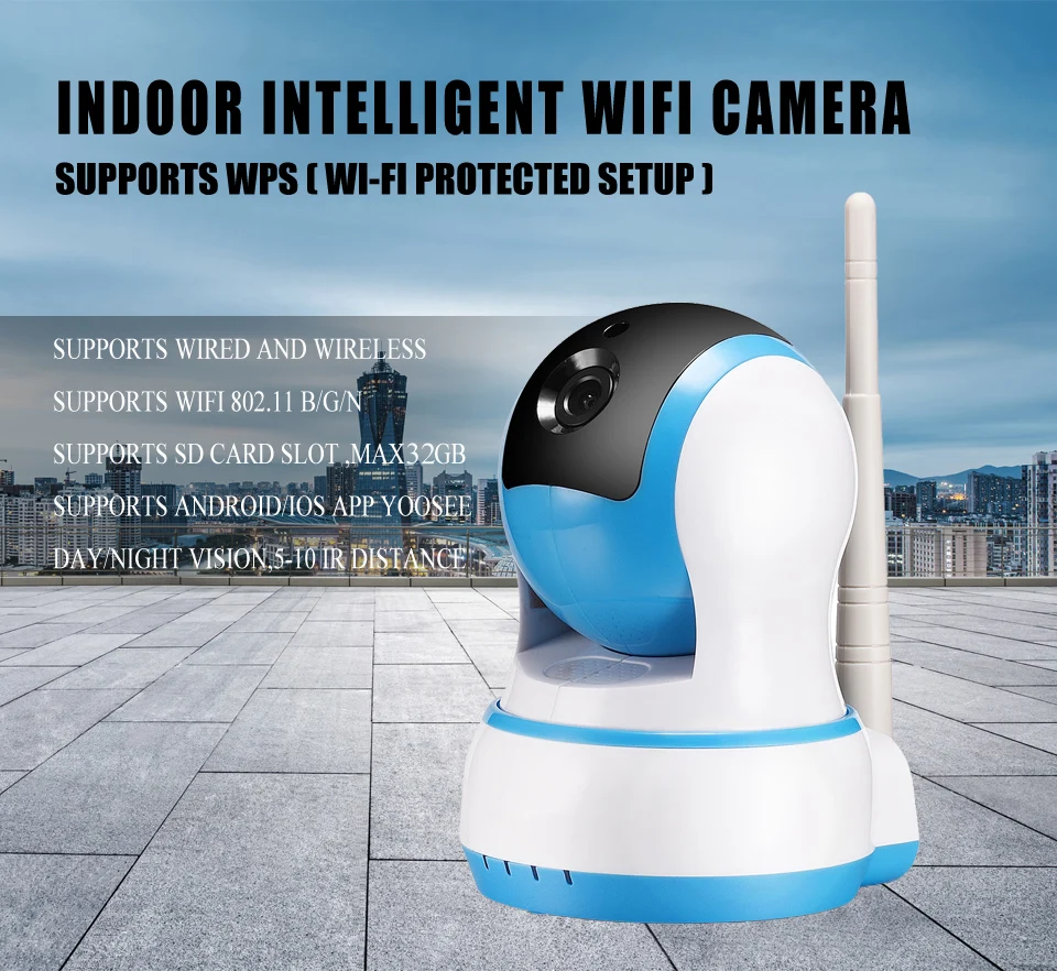 

Baby Monitor Yoosee 720P Wireless IP Camera Two-way Audio ONVIF P2P Local Alarm CCTV Security Camera 64G SD Card Slot