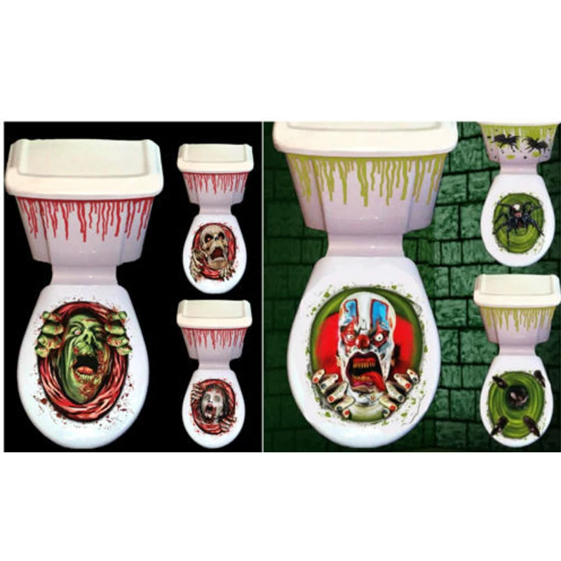 

Halloween Horror Skull Toilet Seat Wall Sticker Removable Stickers For Kids 3D For Baby Bedroom Living Room Decoration