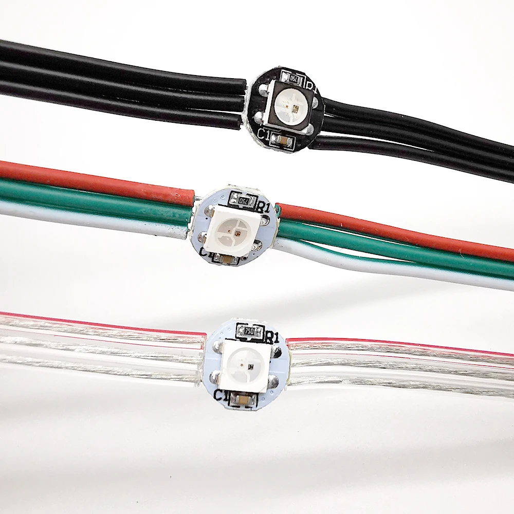 

WS2812B Pre-Soldered Leds Chips LED Module String Nodes 5V 12cm Wire 5050 SMD RGB with Heatsink Board Window decoration Lighting