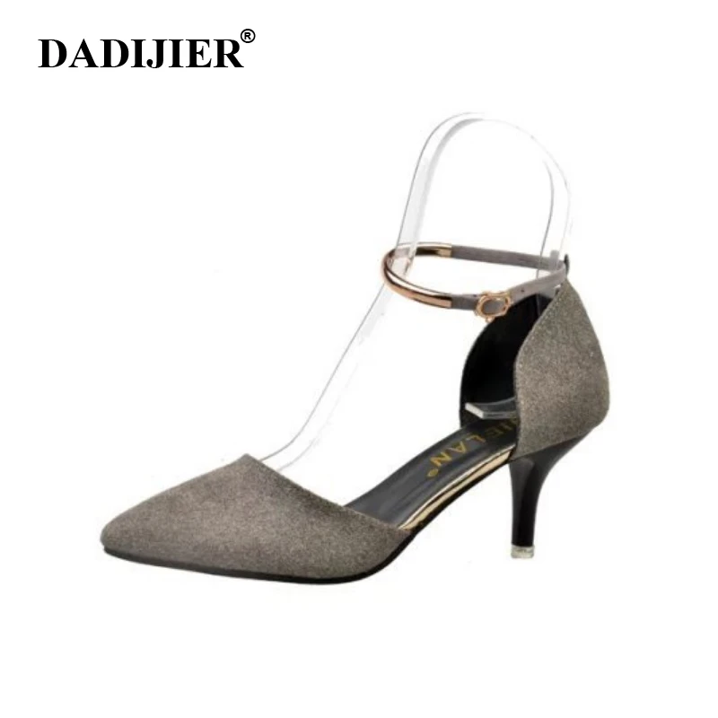 

DADIJIER High Heels Women Pumps Thin Heels Ladies Party Shoes Women Summer Sandals Sexy Buckle Ankle Strap Footwear ST258