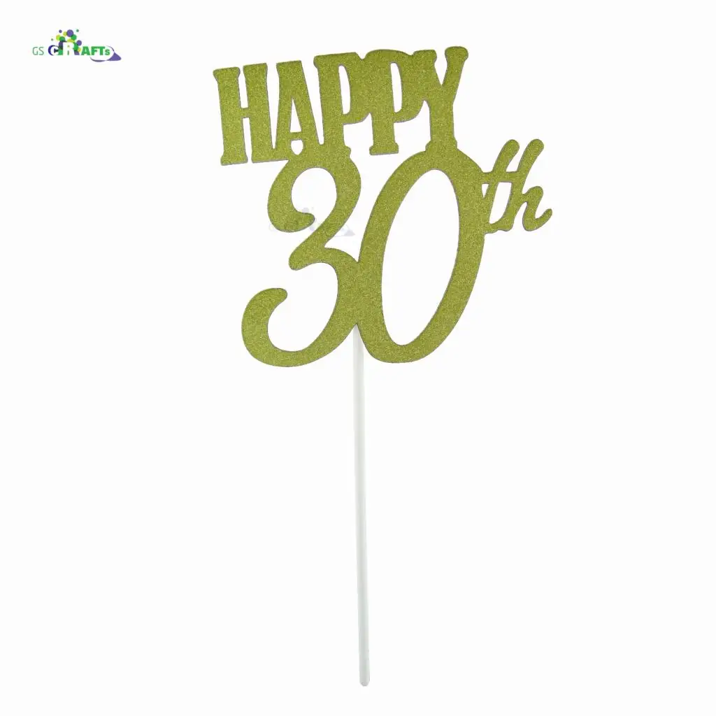 

Happy 30/40/50/60th anniversary Cupcake Topper Glitter Silhouette Cake Topper Wedding/Birthday/Party Cake Decoration