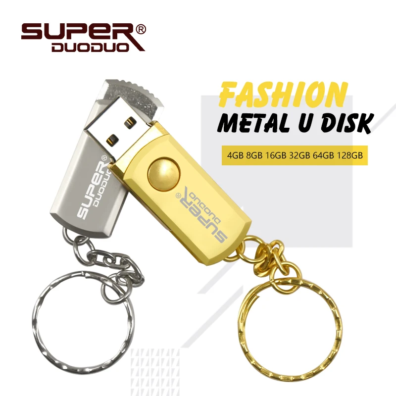 

Original superduoduo 32GB 128GB 8GB 16GB Metal Silver usb flash drive 64GB pen drive u disk 64GB with key ring memory usb 2.0