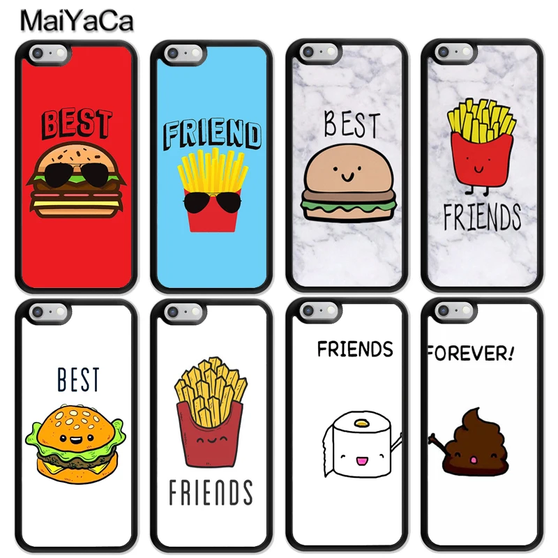 

MaiYaCa BFF Best Friends Burger and Fries Food Phone Cases for iPhones 6s 7 8 Plus XR XS max samsung galaxy S6 S7 edge S8 S9 S10