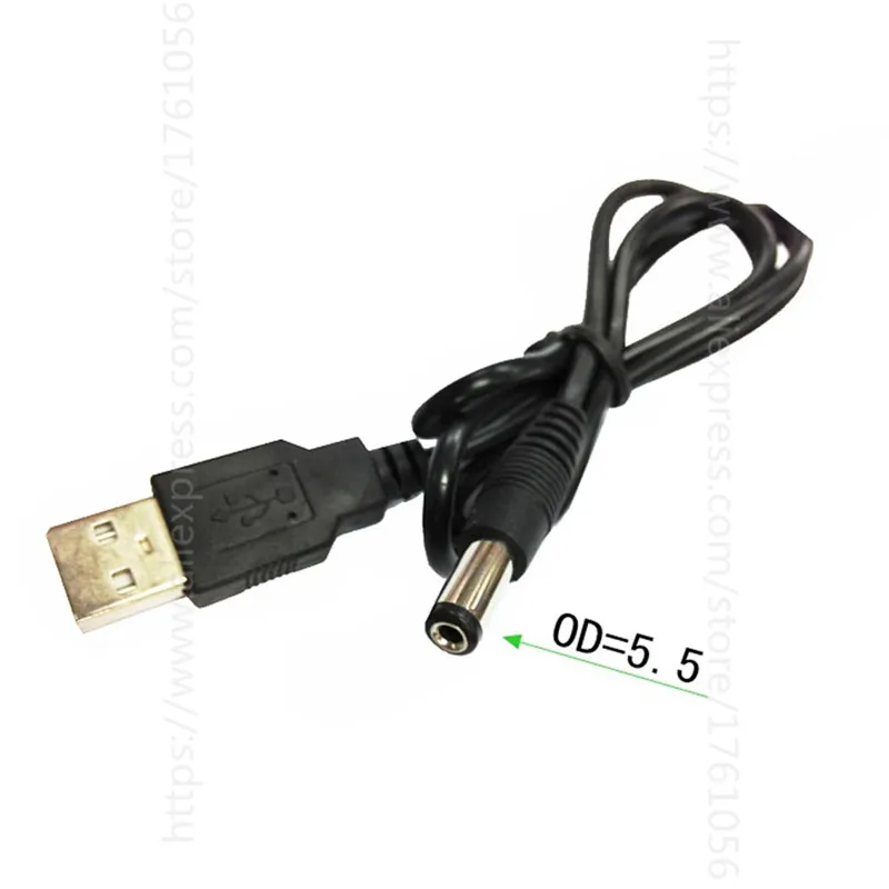 0,8 м баррель Джек адаптер-USB до 5,5 мм, 5V USB+ DC Jack кабель провод(5,5x2,1 мм