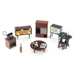 Миниатюрный Кукольный домик Мебель комплект Вышивание машина телефон для семьи игрушки играть роль комплект