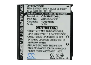 

Cameron Sino 1000mAh Battery AB553840CE,AB563840CE for Samsung GH-M8800H,SGH-F700, F700v,SGH-F708, SGH-M8800, For Vodafone QBOWL